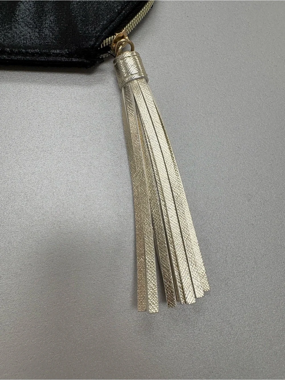 Mary Kay Black Cosmetic Pouch with Gold Accents and Tassel
